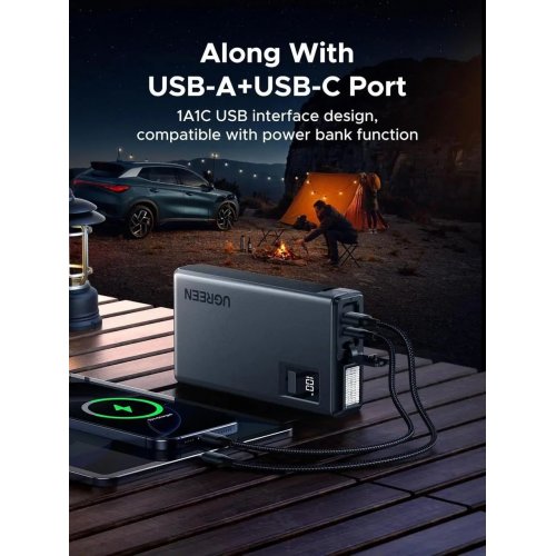 Пускозарядное автомобильное устройство Ugreen ES702 Starter Power Pack Car Battery Booster 12000mAh 1000A (35977) Black купить в Украине: Киев, Днепр, Харьков, Одесса  | Низкая цена, отзывы, характеристики от TELEMART фото