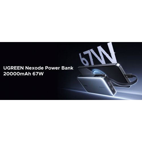 Powerbank Ugreen PB550 20000mAh 67W (55996B) Gray купити в Україні: Київ, Львів, Хмельницький, Тернопіль, Івано-Франківськ | Низька ціна, відгуки, характеристики від TELEMART фото
