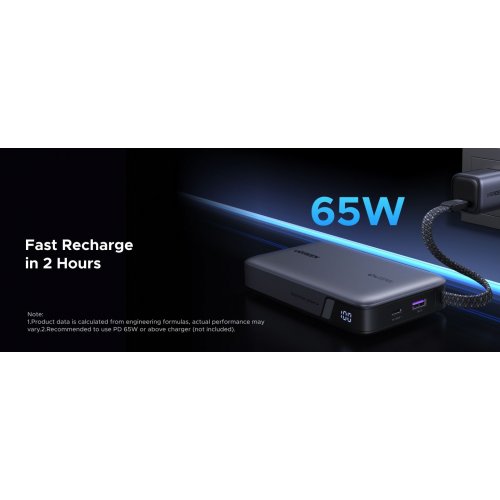 Powerbank Ugreen PB550 20000mAh 67W (55996B) Gray купити в Україні: Київ, Львів, Хмельницький, Тернопіль, Івано-Франківськ | Низька ціна, відгуки, характеристики від TELEMART фото