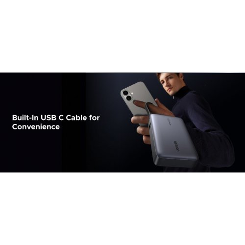 Powerbank Ugreen PB550 20000mAh 67W (55996B) Gray купити в Україні: Київ, Львів, Хмельницький, Тернопіль, Івано-Франківськ | Низька ціна, відгуки, характеристики від TELEMART фото