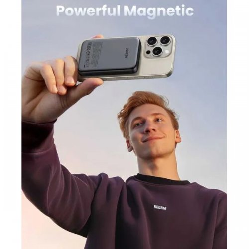 Powerbank Ugreen PB561 Magnetic Wireless 10000mAh 20W (25919) Black купити в Україні: Київ, Львів, Хмельницький, Тернопіль, Івано-Франківськ | Низька ціна, відгуки, характеристики від TELEMART фото