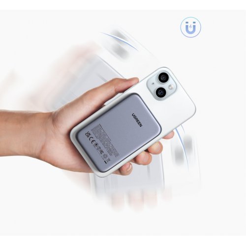 Powerbank Ugreen PB761 Magnetic Wireless 10000mAh 30W (45763) Black купить в Украине: Киев, Днепр, Харьков, Одесса  | Низкая цена, отзывы, характеристики от TELEMART фото