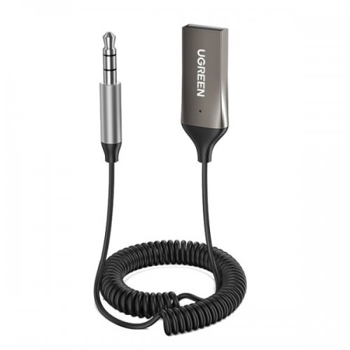 Bluetooth-ресивер Ugreen CM309 Bluetooth 5.0 Car Receiver Aux with Mic (70601) Space Gray купить в Украине: Киев, Днепр, Харьков, Одесса  | Низкая цена, отзывы, характеристики от TELEMART фото