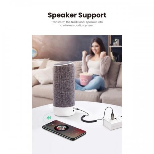 Bluetooth-ресивер Ugreen CM309 Bluetooth 5.0 Car Receiver Aux with Mic (70601) Space Gray купить в Украине: Киев, Днепр, Харьков, Одесса  | Низкая цена, отзывы, характеристики от TELEMART фото