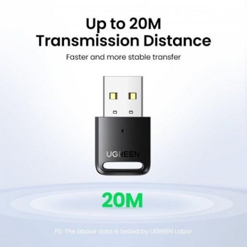 Bluetooth адаптер Ugreen CM591 USB Bluetooth 5.3 (35995) Black купить в Украине: Киев, Днепр, Харьков, Одесса  | Низкая цена, отзывы, характеристики от TELEMART фото