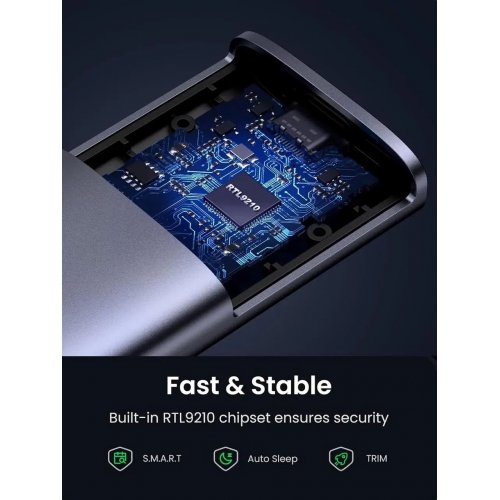 Зовнішня кишеня Ugreen CM767 M.2 NVME to USB Type-C (35267) Grey купити в Україні: Київ, Львів, Хмельницький, Тернопіль, Івано-Франківськ | Низька ціна, відгуки, характеристики від TELEMART фото