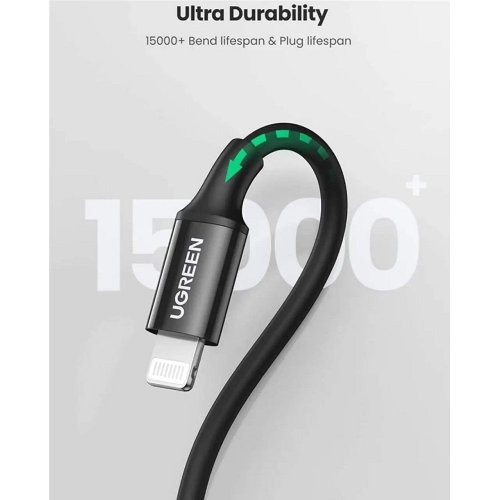 Кабель Ugreen US287 USB Type-C to Lightning 3A 2m (60752) Black купить в Украине: Киев, Днепр, Харьков, Одесса  | Низкая цена, отзывы, характеристики от TELEMART фото