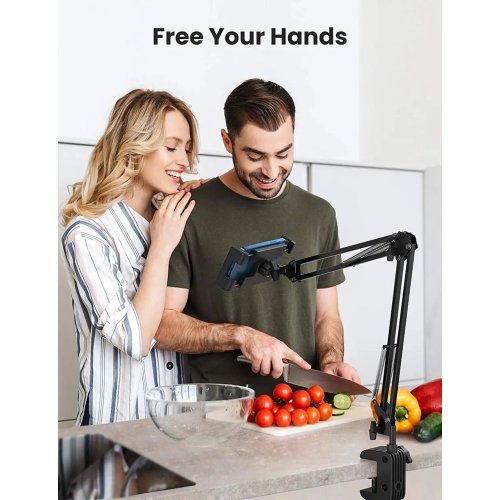 Штатив Ugreen LP144 Tablet Holder With Overhead Long Arm (50394) Black купити в Україні: Київ, Львів, Хмельницький, Тернопіль, Івано-Франківськ | Низька ціна, відгуки, характеристики від TELEMART фото