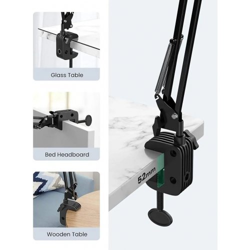 Штатив Ugreen LP144 Tablet Holder With Overhead Long Arm (50394) Black купити в Україні: Київ, Львів, Хмельницький, Тернопіль, Івано-Франківськ | Низька ціна, відгуки, характеристики від TELEMART фото