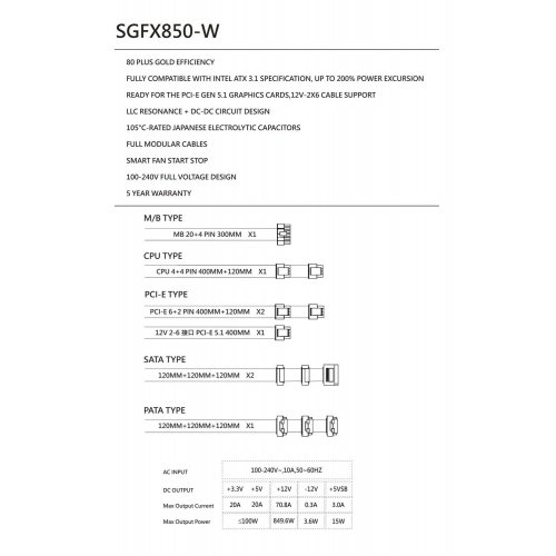 Уцінка блок живлення Thermalright SGFX-850 850W (TR-SGFX 850) Black (Розкрита упаковка, 879683) купити в Україні: Київ, Львів, Хмельницький, Тернопіль, Івано-Франківськ | Перевірка сумісності, низька ціна, відгуки, характеристики від TELEMART фото