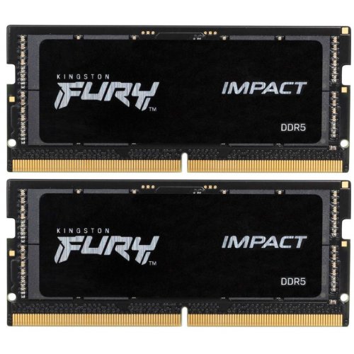 Уцінка озп Kingston SODIMM DDR5 64GB (2x32GB) 5600Mhz FURY Impact Black (KF556S40IBK2-64) (Розкрита упаковка, 879687) купити в Україні: Київ, Львів, Хмельницький, Тернопіль, Івано-Франківськ | Перевірка сумісності, низька ціна, відгуки, характеристики від TELEMART фото
