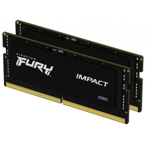 Уцінка озп Kingston SODIMM DDR5 64GB (2x32GB) 5600Mhz FURY Impact Black (KF556S40IBK2-64) (Розкрита упаковка, 879687) купити в Україні: Київ, Львів, Хмельницький, Тернопіль, Івано-Франківськ | Перевірка сумісності, низька ціна, відгуки, характеристики від TELEMART фото