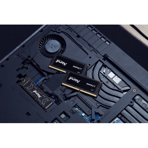 Уцінка озп Kingston SODIMM DDR5 64GB (2x32GB) 5600Mhz FURY Impact Black (KF556S40IBK2-64) (Розкрита упаковка, 879687) купити в Україні: Київ, Львів, Хмельницький, Тернопіль, Івано-Франківськ | Перевірка сумісності, низька ціна, відгуки, характеристики від TELEMART фото