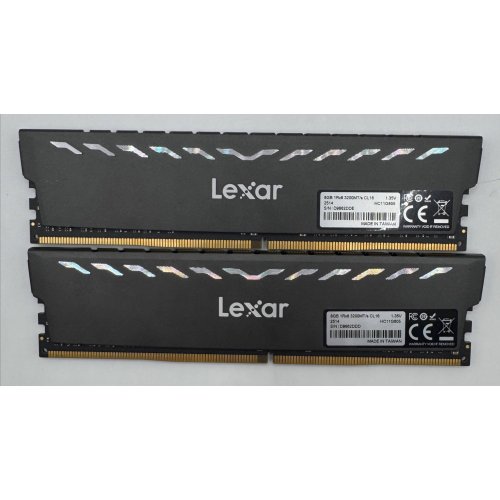 Озп Lexar DDR4 16GB (2x8GB) 3200Mhz Thor Dark Grey (LD4BU008G-R3200GDXG) (Відновлено продавцем, 879703) купити в Україні: Київ, Львів, Хмельницький, Тернопіль, Івано-Франківськ | Перевірка сумісності, низька ціна, відгуки, характеристики від TELEMART фото