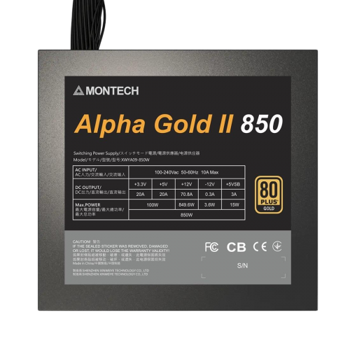 Блок питания Montech ALPHA GOLD II 850W OEM купить в Украине: Киев, Днепр, Харьков, Одесса  | Проверка совместимости, низкая цена, отзывы, характеристики от TELEMART фото