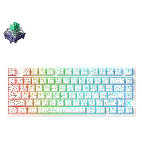 Уценка клавиатура MCHOSE Jet 75 RGB Kailh Magnetic God Switch (MC-JET75-9) White Topographic (Повреждена упаковка, 879881) купить в Украине: Киев, Днепр, Харьков, Одесса  | Низкая цена, отзывы, характеристики от TELEMART фото