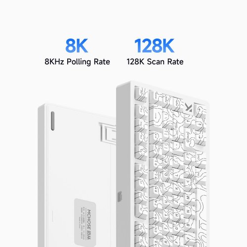 Уценка клавиатура MCHOSE Jet 75 RGB Kailh Magnetic God Switch (MC-JET75-9) White Topographic (Повреждена упаковка, 879881) купить в Украине: Киев, Днепр, Харьков, Одесса  | Низкая цена, отзывы, характеристики от TELEMART фото
