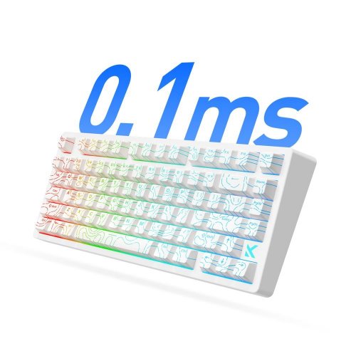 Уценка клавиатура MCHOSE Jet 75 RGB Kailh Magnetic God Switch (MC-JET75-9) White Topographic (Повреждена упаковка, 879881) купить в Украине: Киев, Днепр, Харьков, Одесса  | Низкая цена, отзывы, характеристики от TELEMART фото
