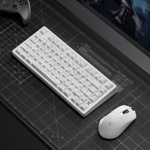 Уценка клавиатура MCHOSE Jet 75 RGB Kailh Magnetic God Switch (MC-JET75-9) White Topographic (Повреждена упаковка, 879881) купить в Украине: Киев, Днепр, Харьков, Одесса  | Низкая цена, отзывы, характеристики от TELEMART фото