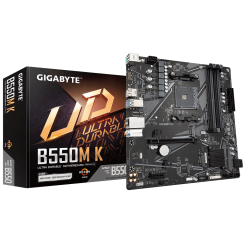 Уценка материнская плата Gigabyte B550M K (sAM4, AMD B550) (Вскрытая упаковка, 880274)