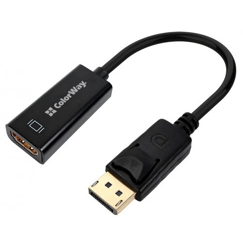 Уценка адаптер ColorWay DisplayPort to HDMI 4K (CW-AD-DPHD) Black (Повреждена упаковка, 880284) купить в Украине: Киев, Днепр, Харьков, Одесса  | Низкая цена, отзывы, характеристики от TELEMART фото