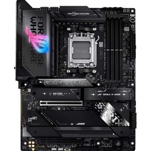 Уценка материнская плата Asus ROG STRIX X870E-E GAMING WIFI (sAM5, AMD X870E) (Вскрытая упаковка, 880290) купить в Украине: Киев, Днепр, Харьков, Одесса  | Проверка совместимости, низкая цена, отзывы, характеристики от TELEMART фото