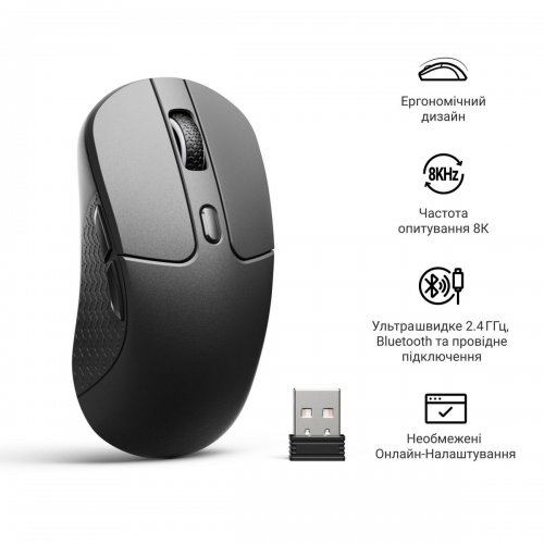 Миша Keychron M3 Wireless (M3-A23) Black купити в Україні: Київ, Львів, Хмельницький, Тернопіль, Івано-Франківськ | Низька ціна, відгуки, характеристики від TELEMART фото