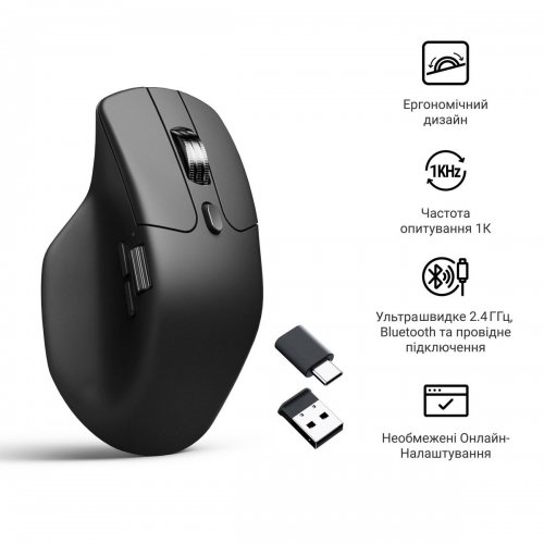 Миша Keychron M6S Wireless (M6S-A72) Black купити в Україні: Київ, Львів, Хмельницький, Тернопіль, Івано-Франківськ | Низька ціна, відгуки, характеристики від TELEMART фото