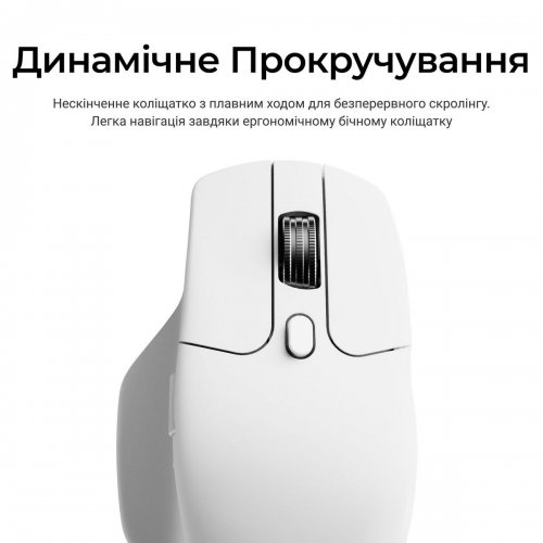 Миша Keychron M6S Wireless (M6S-B72) White купити в Україні: Київ, Львів, Хмельницький, Тернопіль, Івано-Франківськ | Низька ціна, відгуки, характеристики від TELEMART фото
