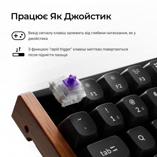 Клавиатура Keychron K2 HE Magnetic Switch Wireless (K2H-F1-UA) Black купить в Украине: Киев, Днепр, Харьков, Одесса  | Низкая цена, отзывы, характеристики от TELEMART фото