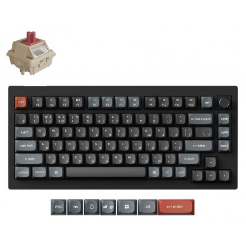 Клавиатура Keychron V1 Ultra Keychron Red Switch Wireless (V1U-D1-UA) Black купить в Украине: Киев, Днепр, Харьков, Одесса  | Низкая цена, отзывы, характеристики от TELEMART фото