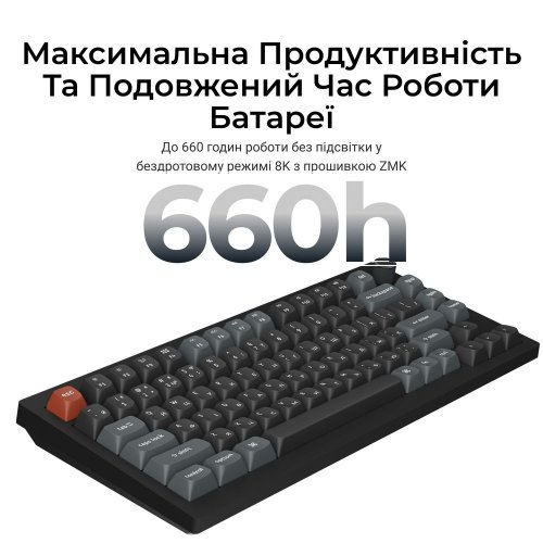 Клавиатура Keychron V1 Ultra Keychron Red Switch Wireless (V1U-D1-UA) Black купить в Украине: Киев, Днепр, Харьков, Одесса  | Низкая цена, отзывы, характеристики от TELEMART фото
