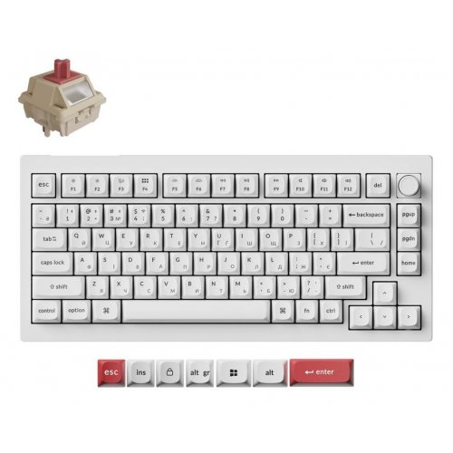 Клавиатура Keychron V1 Ultra Keychron Red Switch Wireless (V1U-F1-UA) White купить в Украине: Киев, Днепр, Харьков, Одесса  | Низкая цена, отзывы, характеристики от TELEMART фото