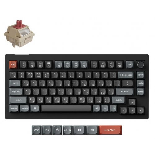 Клавиатура Keychron V3 Ultra Keychron Red Switch Wireless (V3U-D1-UA) Black купить в Украине: Киев, Днепр, Харьков, Одесса  | Низкая цена, отзывы, характеристики от TELEMART фото