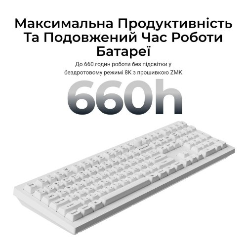 Клавиатура Keychron V6 Ultra Keychron Red Switch Wireless (V6U-F1-UA) White купить в Украине: Киев, Днепр, Харьков, Одесса  | Низкая цена, отзывы, характеристики от TELEMART фото