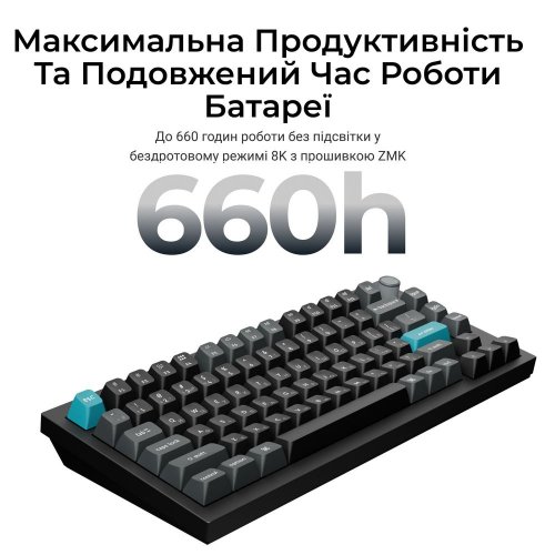 Клавиатура Keychron Q1 Ultra Keychron Red Switch Wireless (Q1U-M1-UA) Black купить в Украине: Киев, Днепр, Харьков, Одесса  | Низкая цена, отзывы, характеристики от TELEMART фото