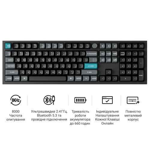 Клавиатура Keychron Q6 Ultra Keychron Red Switch Wireless (Q6U-M1-UA) Black купить в Украине: Киев, Днепр, Харьков, Одесса  | Низкая цена, отзывы, характеристики от TELEMART фото