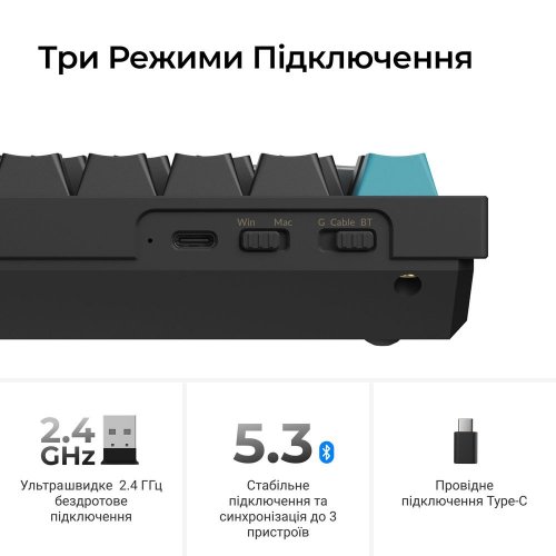 Клавиатура Keychron Q6 Ultra Keychron Red Switch Wireless (Q6U-M1-UA) Black купить в Украине: Киев, Днепр, Харьков, Одесса  | Низкая цена, отзывы, характеристики от TELEMART фото