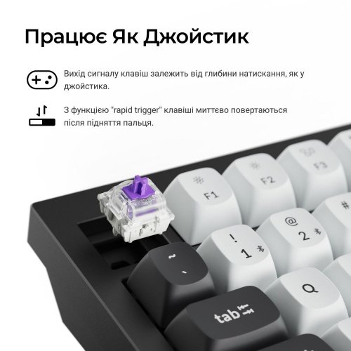 Клавиатура Keychron Q1 HE Magnetic Switch Wireless (Q1H-M1-UA) Black купить в Украине: Киев, Днепр, Харьков, Одесса  | Низкая цена, отзывы, характеристики от TELEMART фото