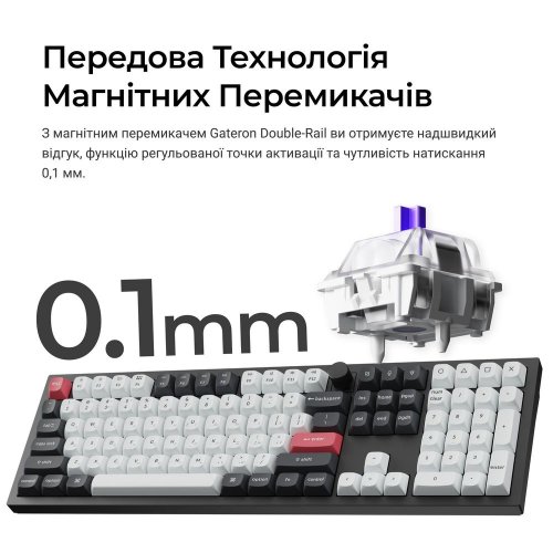Клавиатура Keychron Q6 HE Magnetic Switch Wireless (Q6H-M1-UA) Black купить в Украине: Киев, Днепр, Харьков, Одесса  | Низкая цена, отзывы, характеристики от TELEMART фото