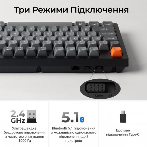 Клавиатура Keychron K10 Max Keychron Super Banana Switch Wireless (K10M-H4-UA) Black купить в Украине: Киев, Днепр, Харьков, Одесса  | Низкая цена, отзывы, характеристики от TELEMART фото