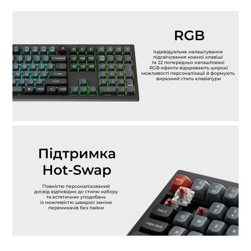 Клавиатура Keychron V6 8K Keychron Super Red Switch (V6W-D1-UA) Black купить в Украине: Киев, Днепр, Харьков, Одесса  | Низкая цена, отзывы, характеристики от TELEMART фото