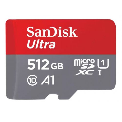 Карта пам'яті SanDisk microSDXC Ultra 512GB Class 10 UHS-I A1 (з адаптером) (SDSQUAC-512G-GN6MA) купити в Україні: Київ, Львів, Хмельницький, Тернопіль, Івано-Франківськ | Низька ціна, відгуки, характеристики від TELEMART фото
