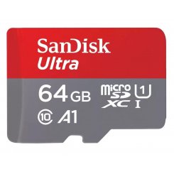 Карта памяти SanDisk microSDXC Ultra 64GB Class 10 UHS-I A1 (с адаптером) (SDSQUAB-064G-GN6MA)