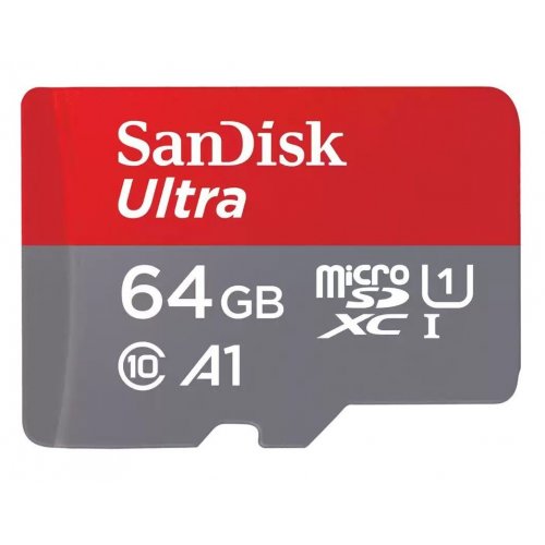 Карта памяти SanDisk microSDXC Ultra 64GB Class 10 UHS-I A1 (с адаптером) (SDSQUAB-064G-GN6MA) купить в Украине: Киев, Днепр, Харьков, Одесса  | Низкая цена, отзывы, характеристики от TELEMART фото