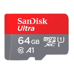 Карта памяти SanDisk microSDXC Ultra 64GB Class 10 UHS-I A1 (с адаптером) (SDSQUAB-064G-GN6IA)