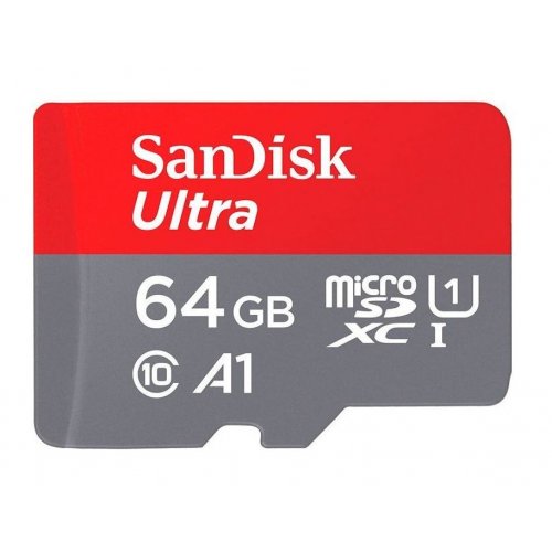 Карта памяти SanDisk microSDXC Ultra 64GB Class 10 UHS-I A1 (с адаптером) (SDSQUAB-064G-GN6IA) купить в Украине: Киев, Днепр, Харьков, Одесса  | Низкая цена, отзывы, характеристики от TELEMART фото