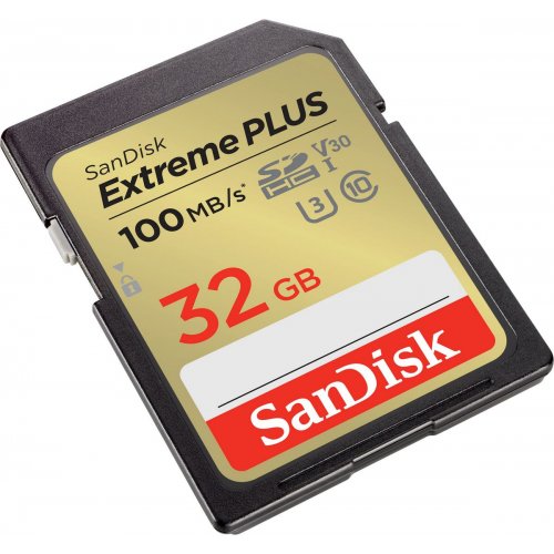 Карта пам'яті SanDisk SDHC Extreme Plus 32GB Class 10 UHS-I V30 U3 (SDSDXWT-032G-GNCIN) купити в Україні: Київ, Львів, Хмельницький, Тернопіль, Івано-Франківськ | Низька ціна, відгуки, характеристики від TELEMART фото