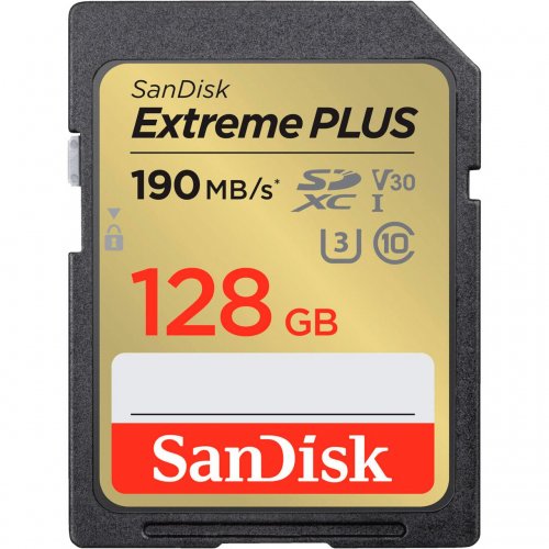 Карта памяти SanDisk SDXC Extreme Plus 128GB Class 10 UHS-I V30 U3 (SDSDXWA-128G-GNCIN) купить в Украине: Киев, Днепр, Харьков, Одесса  | Низкая цена, отзывы, характеристики от TELEMART фото