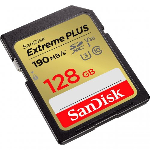 Карта памяти SanDisk SDXC Extreme Plus 128GB Class 10 UHS-I V30 U3 (SDSDXWA-128G-GNCIN) купить в Украине: Киев, Днепр, Харьков, Одесса  | Низкая цена, отзывы, характеристики от TELEMART фото